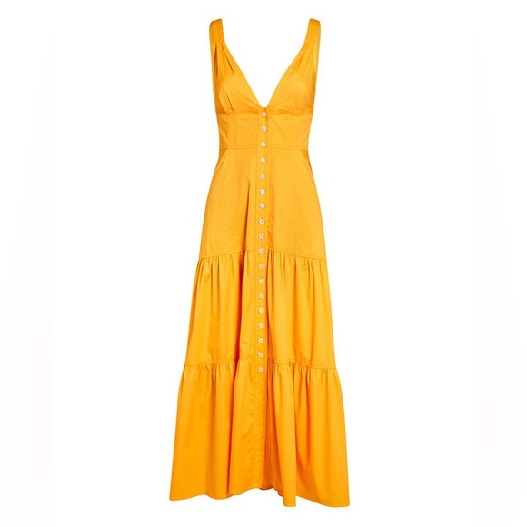 A.L.C. Marigold Yellow Button Down Midi Dress Size 4 - Picture 4 of 5